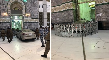 Aracıyla Mescid-i Haram'a daldı