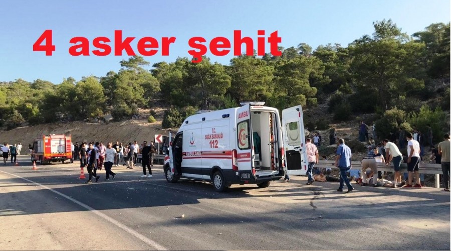 Askerleri taşıyan otobüs devrildi