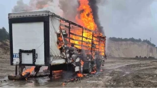 Bolu'da ka��t y�kl� dorse alev topuna d�nd�