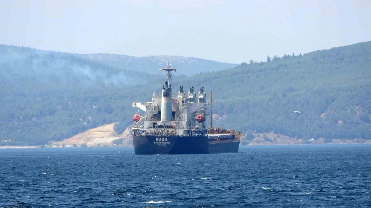 Çanakkale Boğazı'nda yük gemisi arıza yaptı