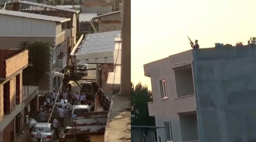 Düğünde uzun namlulu silahlarla kutlama(!)