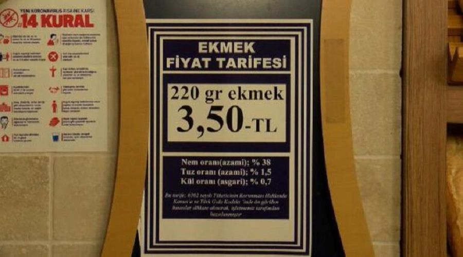 Ekmeğin hem gramajı düştü , hem fiyatı 3,5 TL'ye çıktı