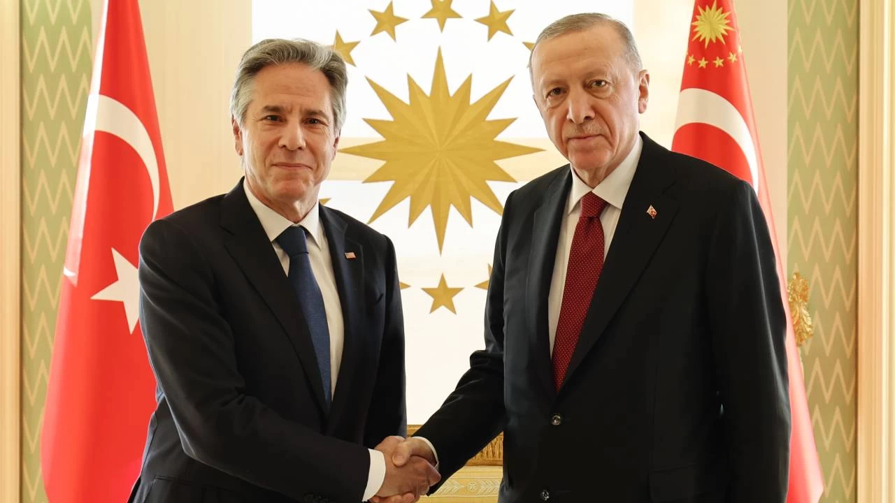 Erdoğan, ABD Dışişleri Bakanı Blinken'i Vahdettin Köşkü'nde kabul etti