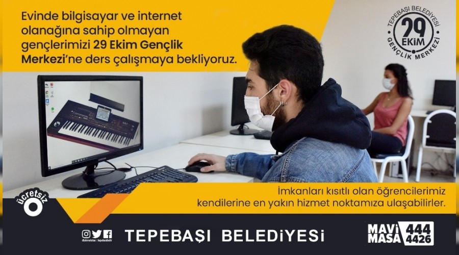 Gençler için ücretsiz bilgisayar ve internet hizmeti