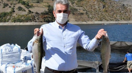 Gümüşhane'de alabalık ve somon hasadı başladı