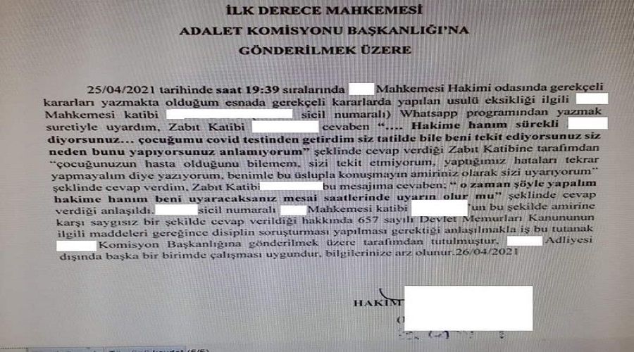 Hakim'e posta koyan zabıt katibi sürgün yedi