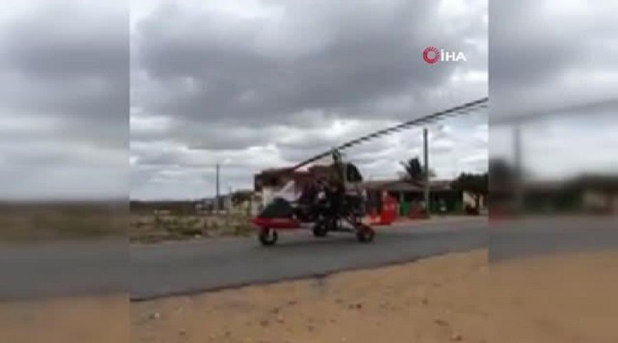 Hurda parçalardan yaptığı cayrokopter ile uçtu