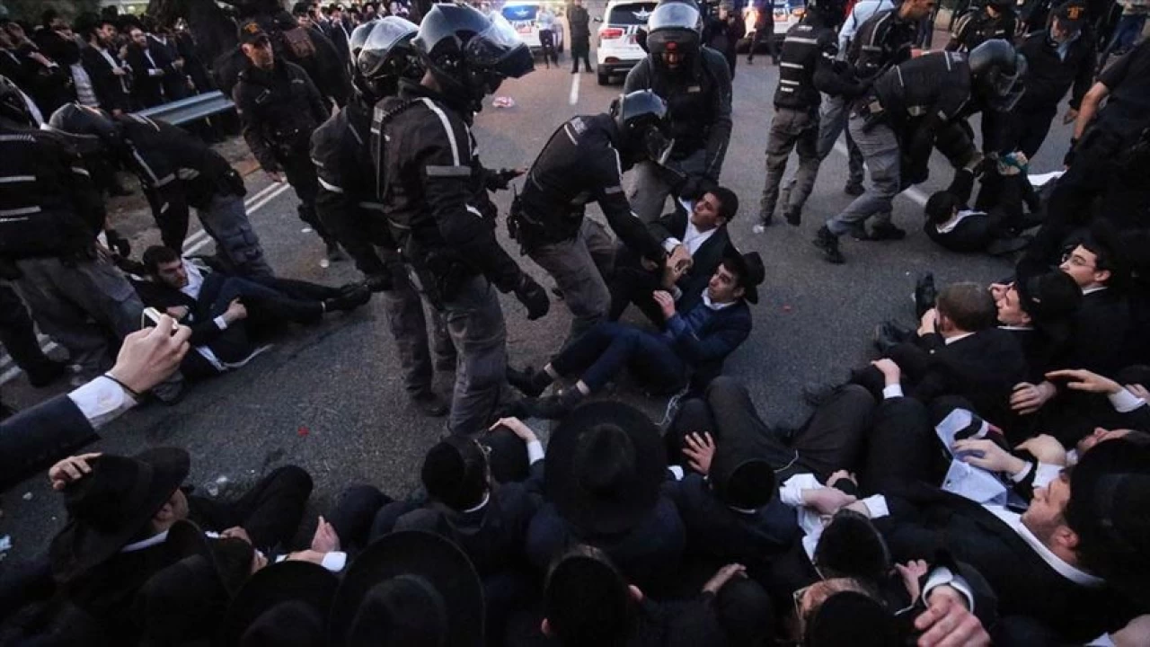 srail polisinden Ultra-Ortodoks Yahudilere mdahale