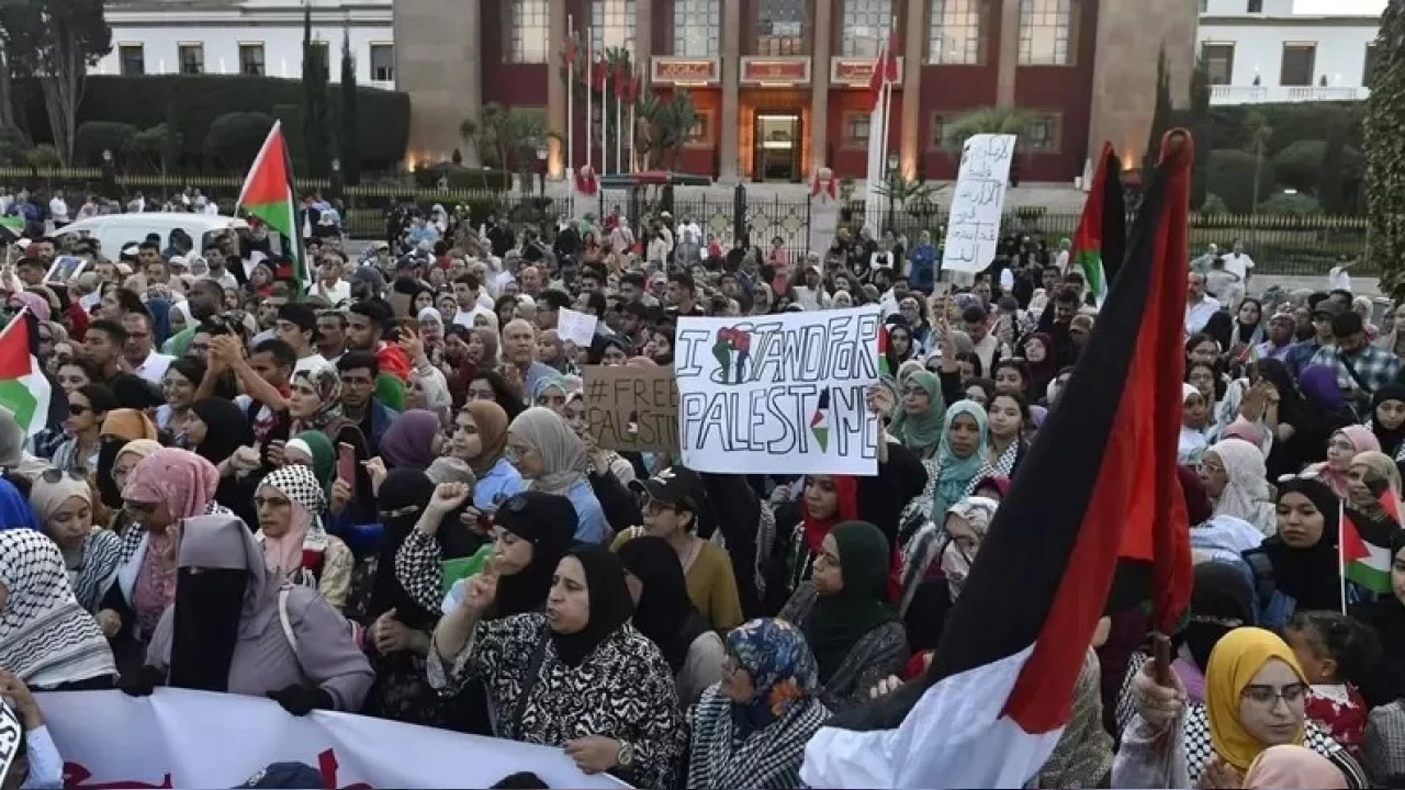 İsrail'in Gazze'ye saldırıları Fas'ta protesto edildi