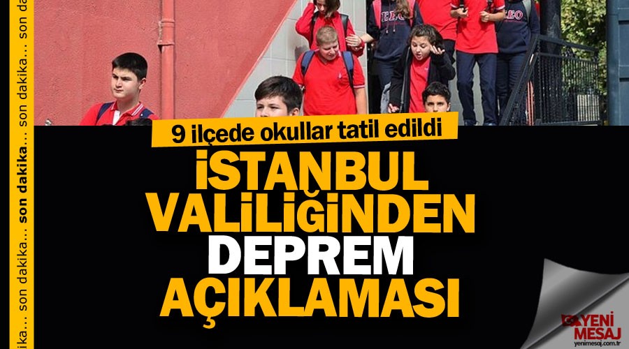 İstanbul Valiliğinden deprem açıklaması