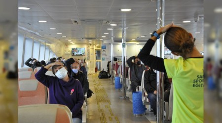 İstanbullular artık vapurda spor yapıyor