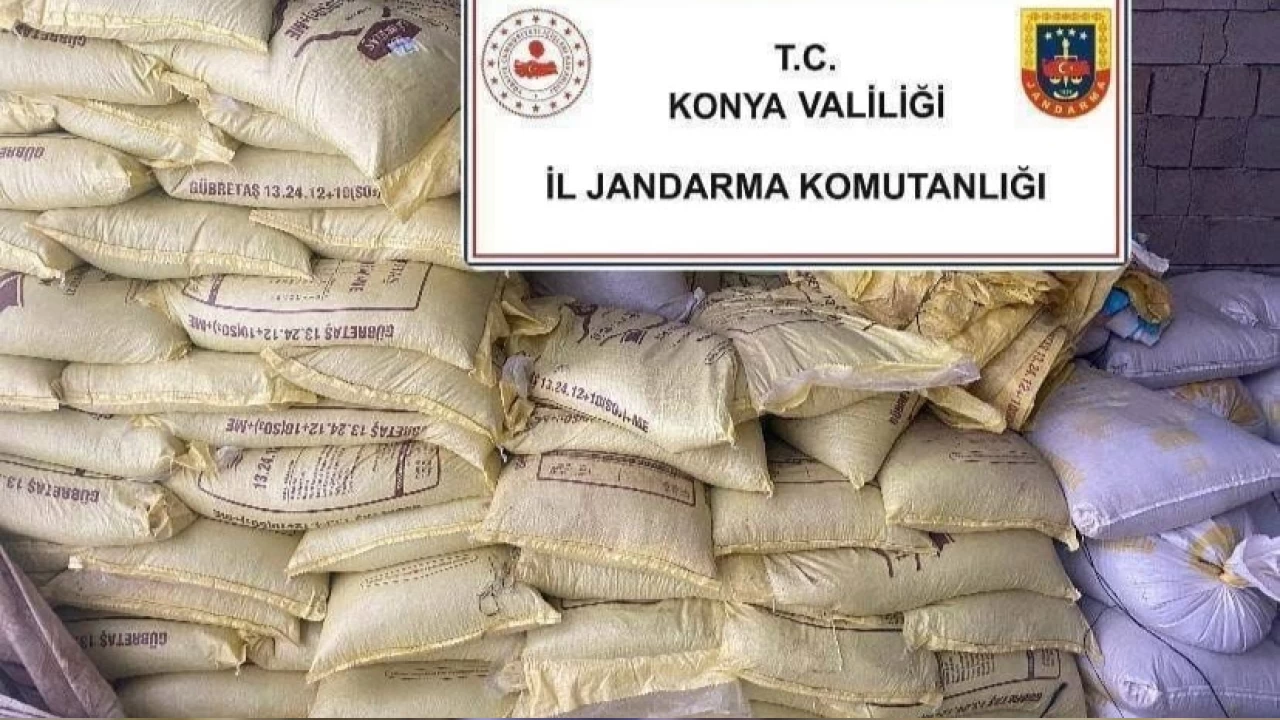 Konya'da 1 milyon liralık kaçak gübre operasyonu