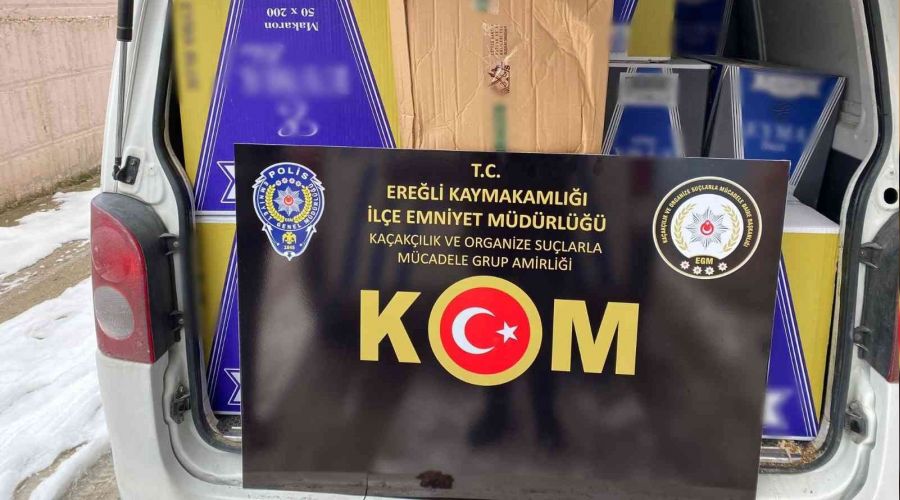 Konya'da 430 bin adet makaron ele geirildi