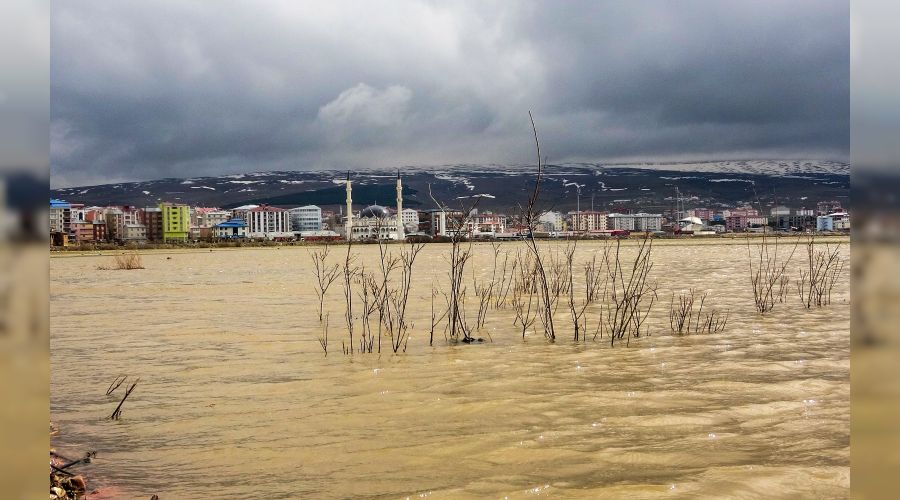 Kura Nehri taştı, tarım arazileri sular altında kaldı