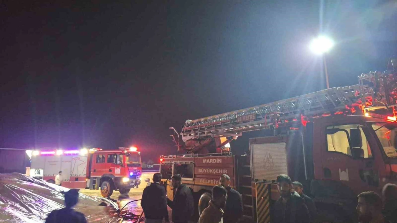 Mardin'de msr kurutma tesisinde kan yangn sndrld