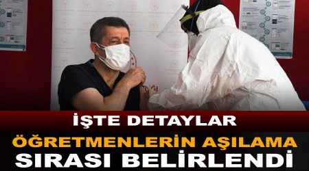 Öğretmenlerin aşılama sırası belirlendi