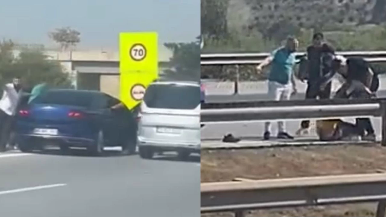 Otoyolda sürücü dövüldü