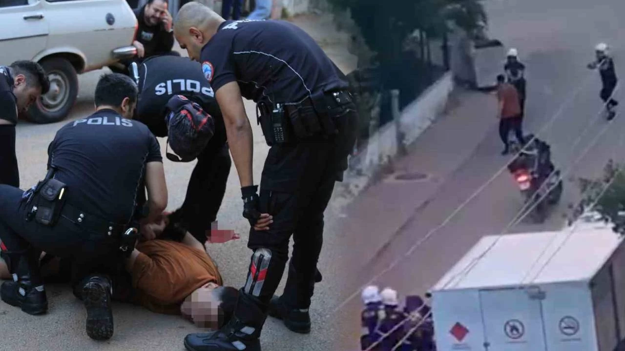 Polis ekiplerine bıçakla saldıran şahıs bacağından vurularak etkisiz hale getirildi