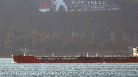 Rusya'dan ayçiçek yağı taşıyan gemi Çanakkale Boğazı'ndan geçti