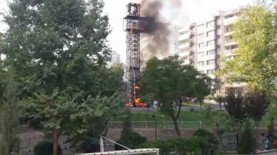 anlurfa'da baz istasyonu alev alev yand