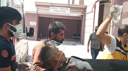 Üzerine mermer parçası düşen işçi ağır yaralandı