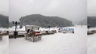 Yıldıztepe Kayak Merkezi'nde kar yağışı etkili oluyor