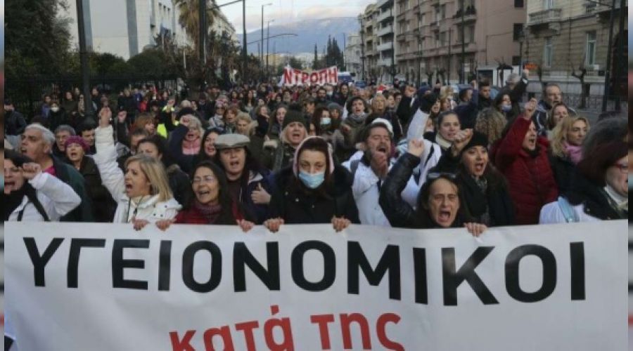 Yunanistan'da a�� protestosu