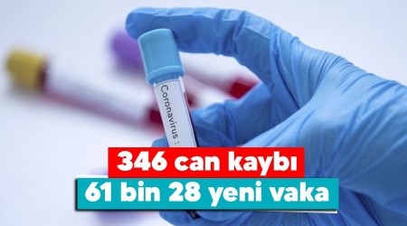 346 can kaybı, 61 bin 28 yeni vaka