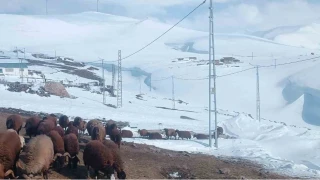 A�r�'da Nisan ay�nda kar ya���� yollar� kapatt�