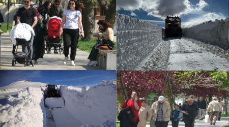 Bir taraf 32 derece, diğer tarafta karla mücadele