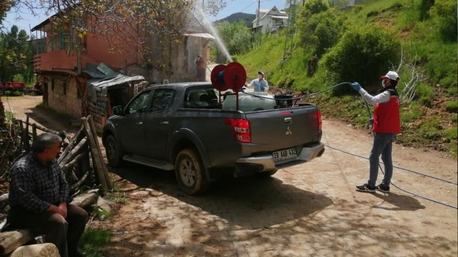 �ekirgelerin istila etti�i k�y ila�lan�yor