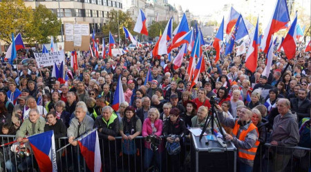 Çekya'da Rusya'ya yapılan yaptırımlar protesto edildi