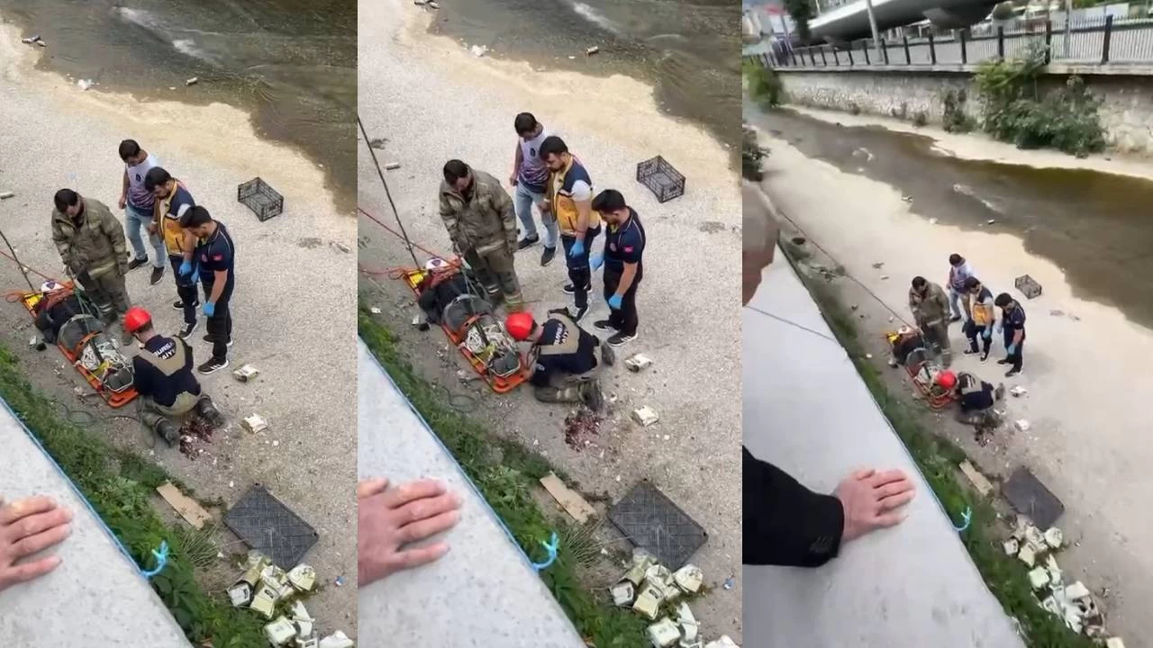 Dereye den kiiyi itfaiye kurtard