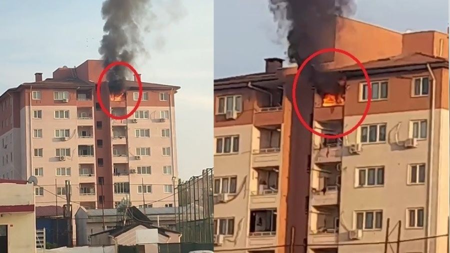 Diyarbak�r'da askeri lojmanda yang�n