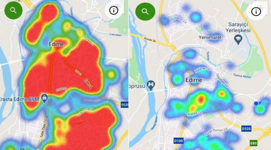 Edirne k�rm�z�dan maviye d�nd�   