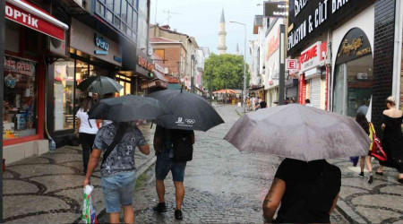 Edirne'de kuvvetli yağış etkili oldu