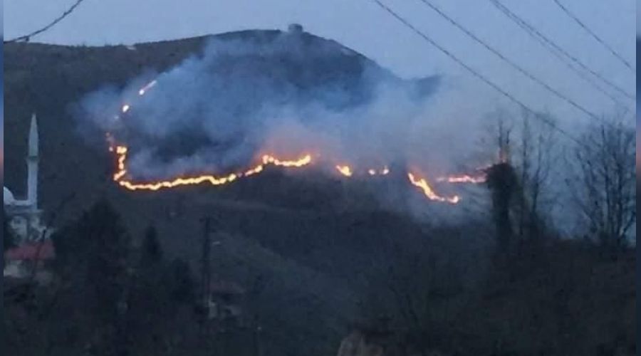 Giresun'da frtna yangnlara neden oldu