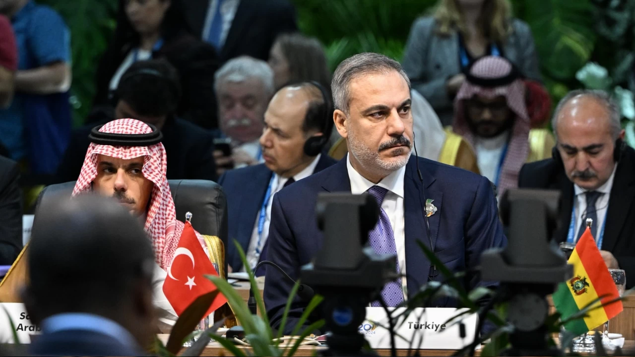 Hakan Fidan'dan, G20 D��i�leri Bakanlar� Toplant�s�'nda Gazze i�in ate�kes �a�r�s�