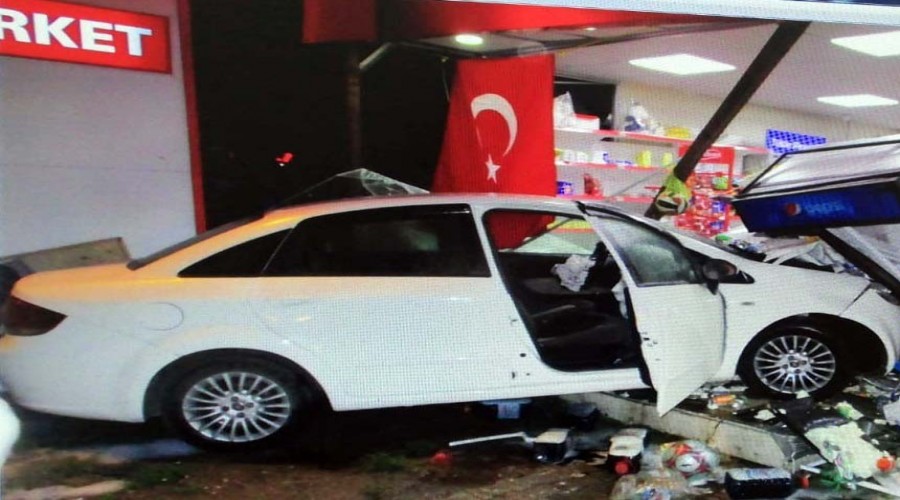 Hızını alamayınca markete girdi
