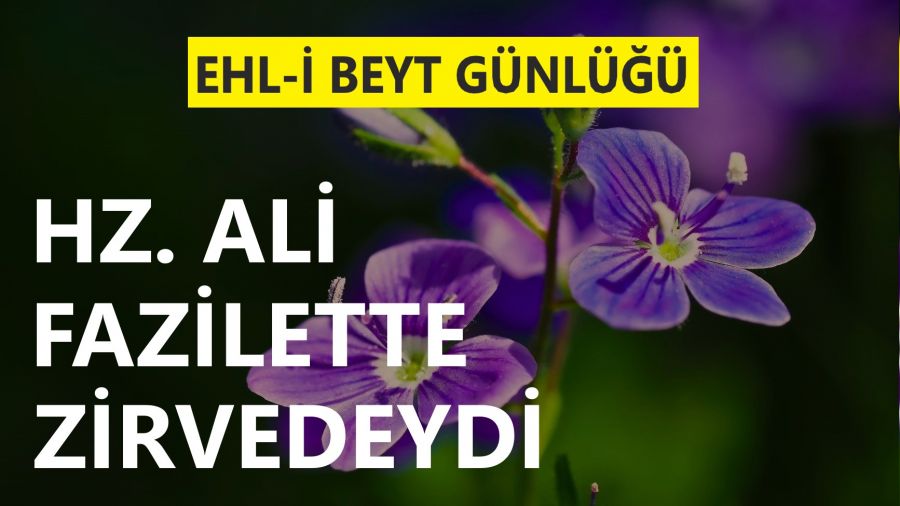 Hz. Ali fazilette zirvedeydi