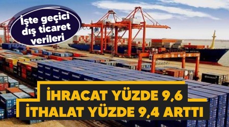 hracat yzde 9,6, ithalat yzde 9,4 artt