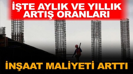 İnşaat maliyeti aylık yüzde 2,68 arttı