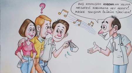 Koronavirüs mücadelesine karikatürlü destek