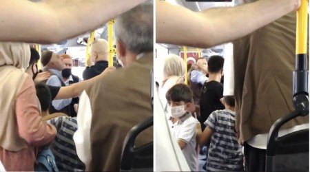 Maskesini yarım takan yaşlı adama kadın tokat attı