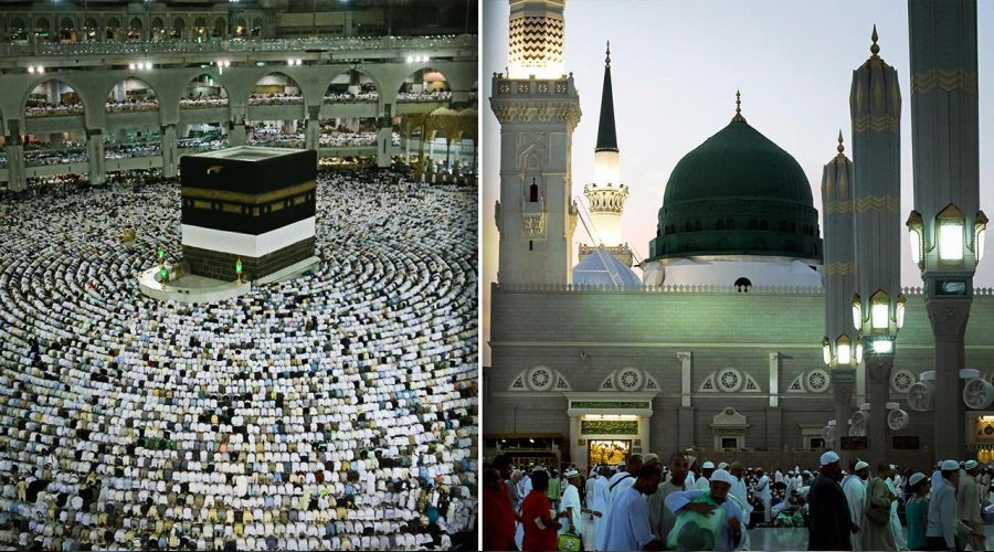 Mescid-i Haram ve Mescid-i Nebevi tam kapasite ibadete a��l�yor