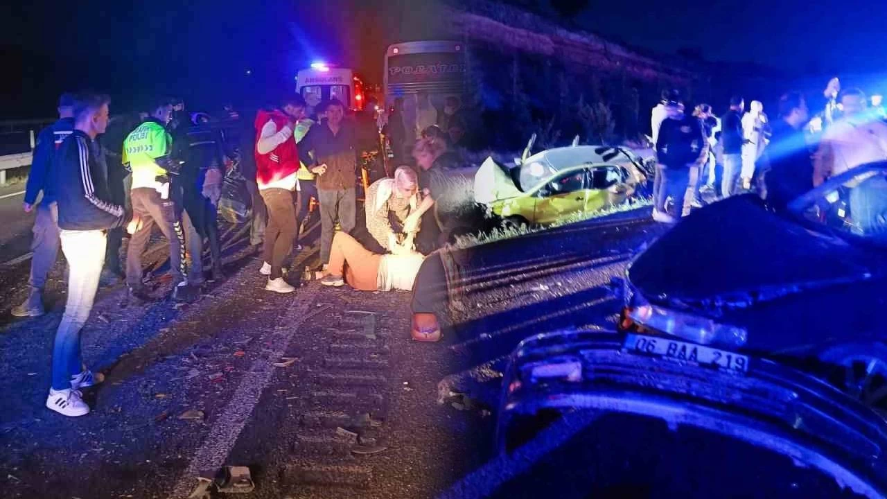 Taraftarlar� ta��yan minib�s zincirleme kazaya neden oldu: 8 yaral�