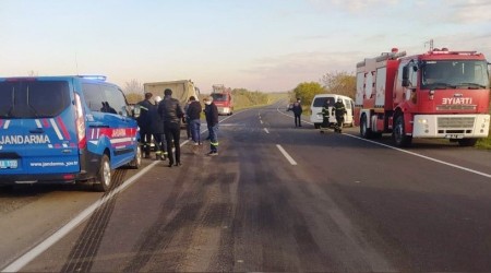 Tekirda'da minibs ile kamyon arpt: 1 l