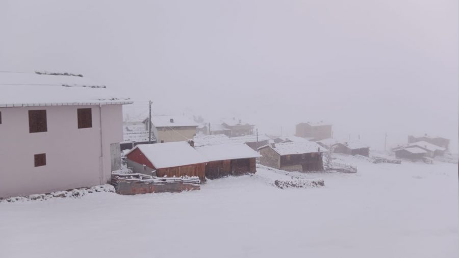 Trabzon'un yaylalar beyaz rtyle kapland