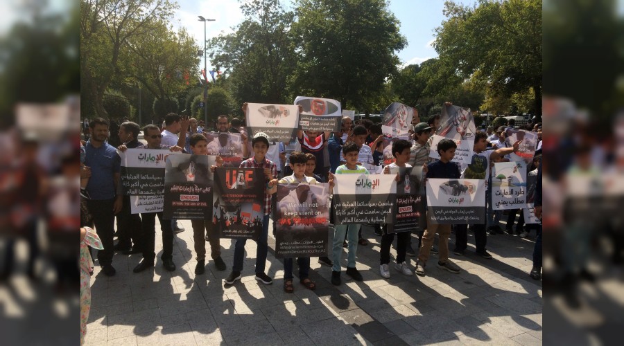 T�rkiye�de ya�ayan Yemenliler'den BAE'ye protesto