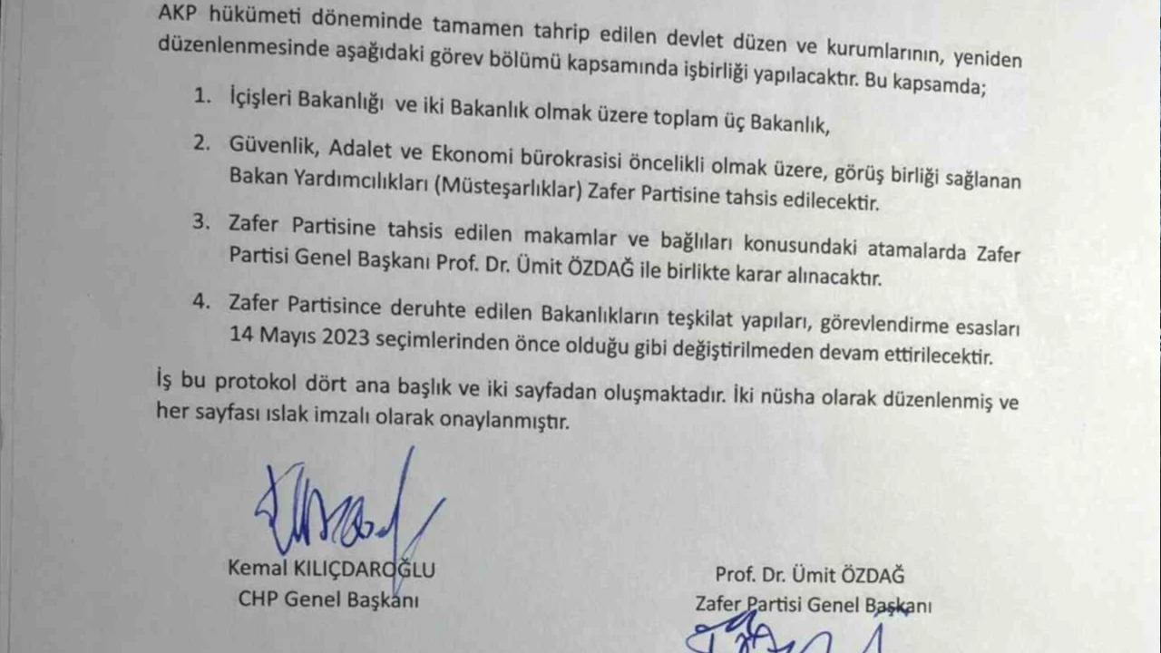 Ümit Özdağ, Kemal Kılıçdaroğlu'yla yaptığı "protokolü" açıkladı